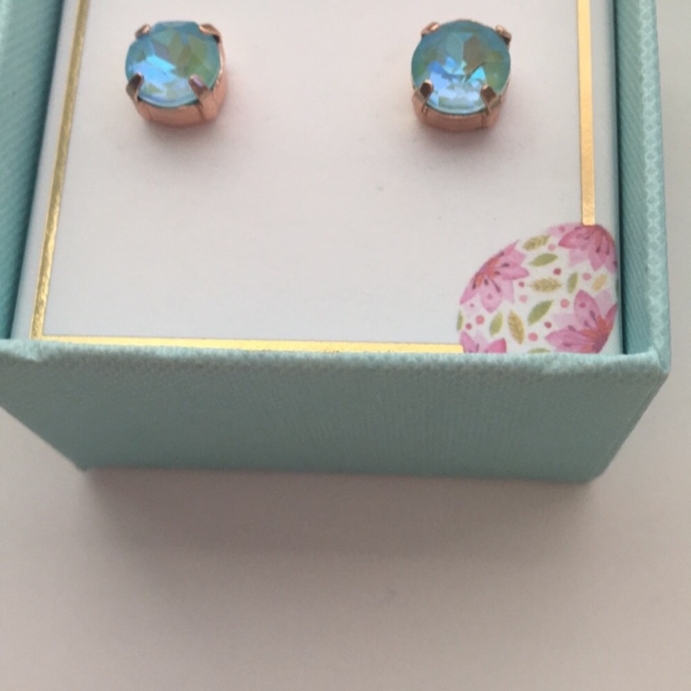 Gorgeous Aquamarine AB Crystal Earrings - Picture 6 of 9